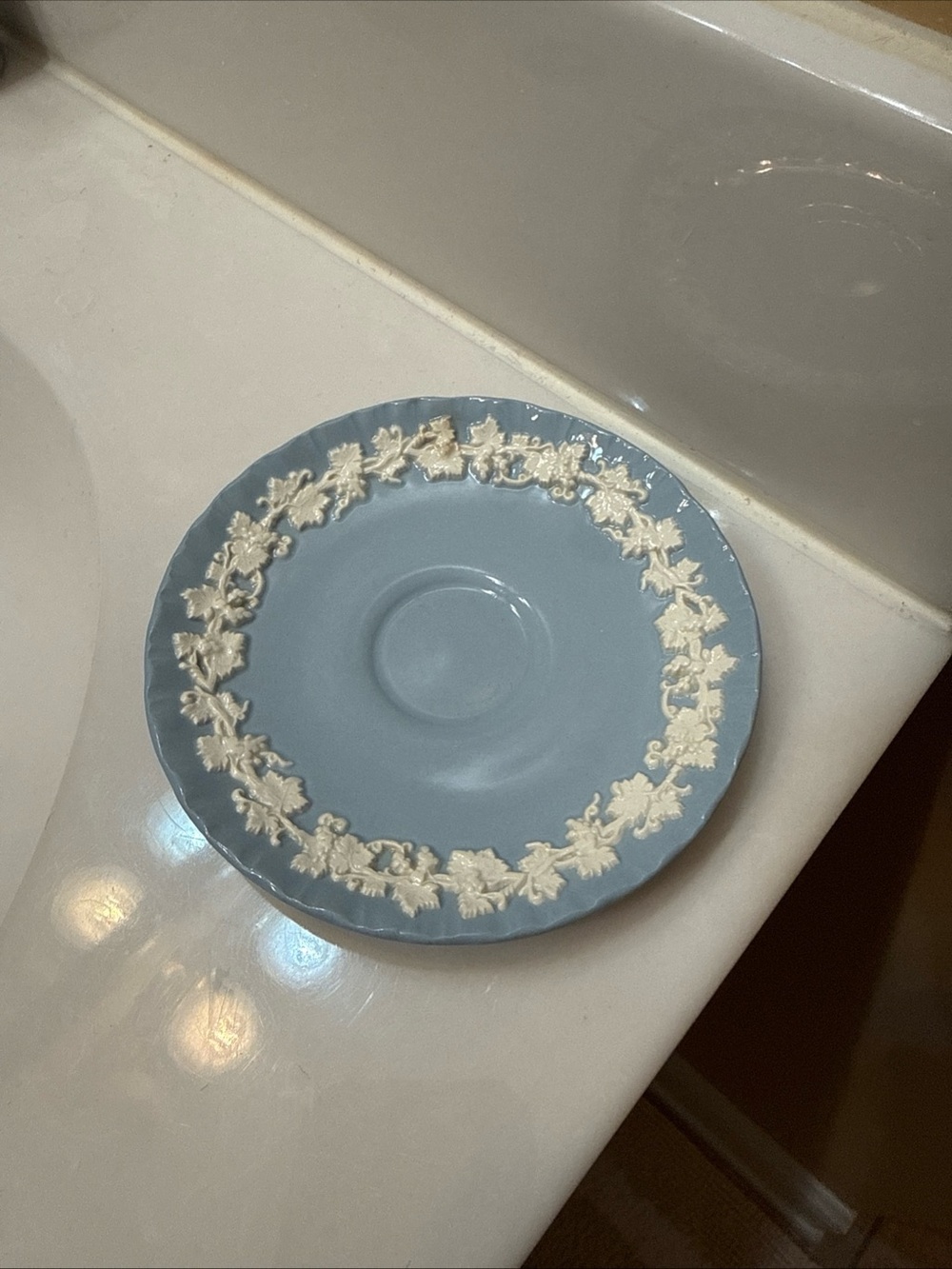 Wedgwood Pale Blue Saucer with White Backstamp
